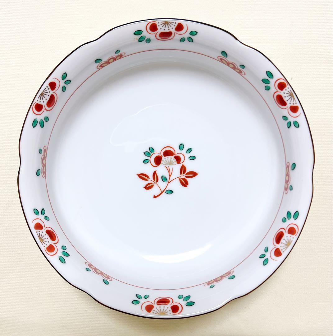 未使用 たち吉橘吉 花容シリーズ 赤絵花柄 中鉢＆小皿5枚 取り皿揃え