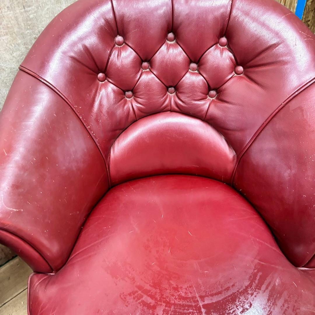 565 英国風　アンティークソファ　2Pセット　赤色　高級