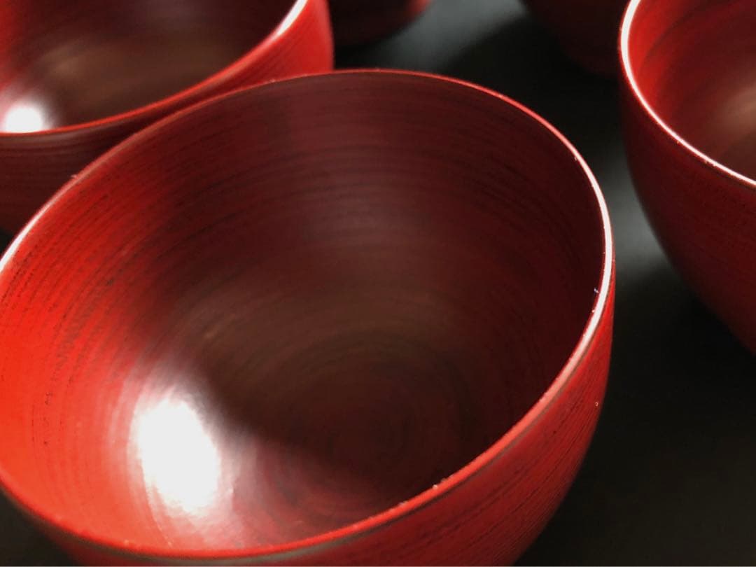 輪島塗 お猪口 朱色5客セット