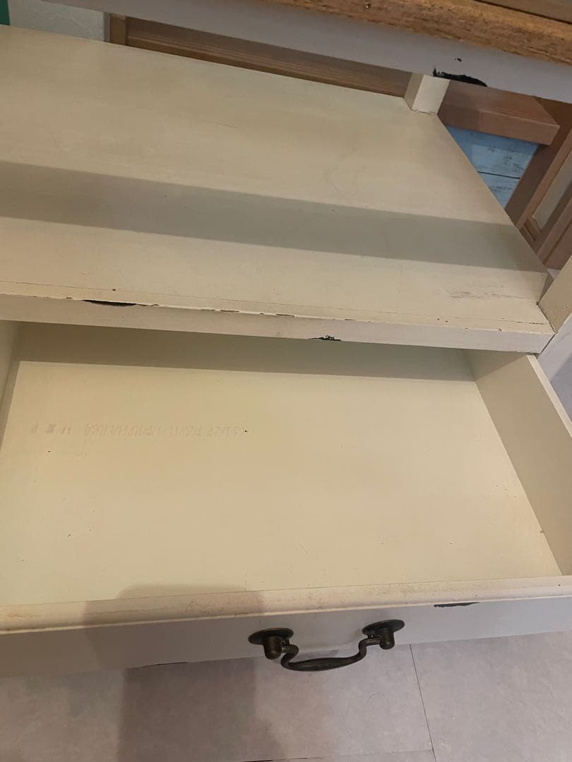 シャビー　アンティーク　ローテーブル　ガラス