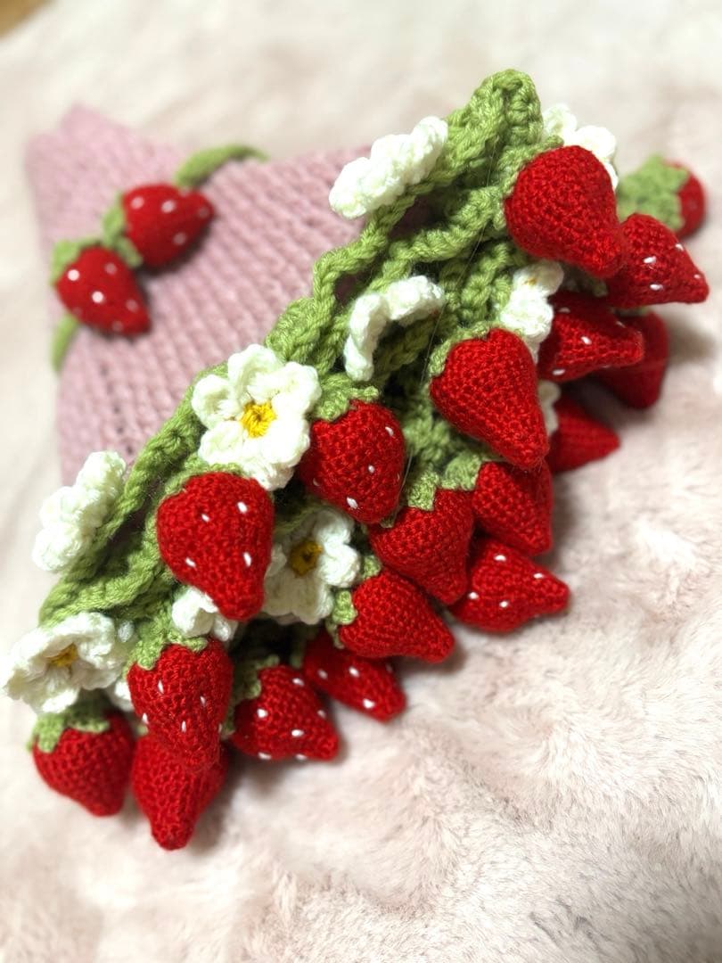 bonheur　リアルいちごブランケット　花束ブランケット