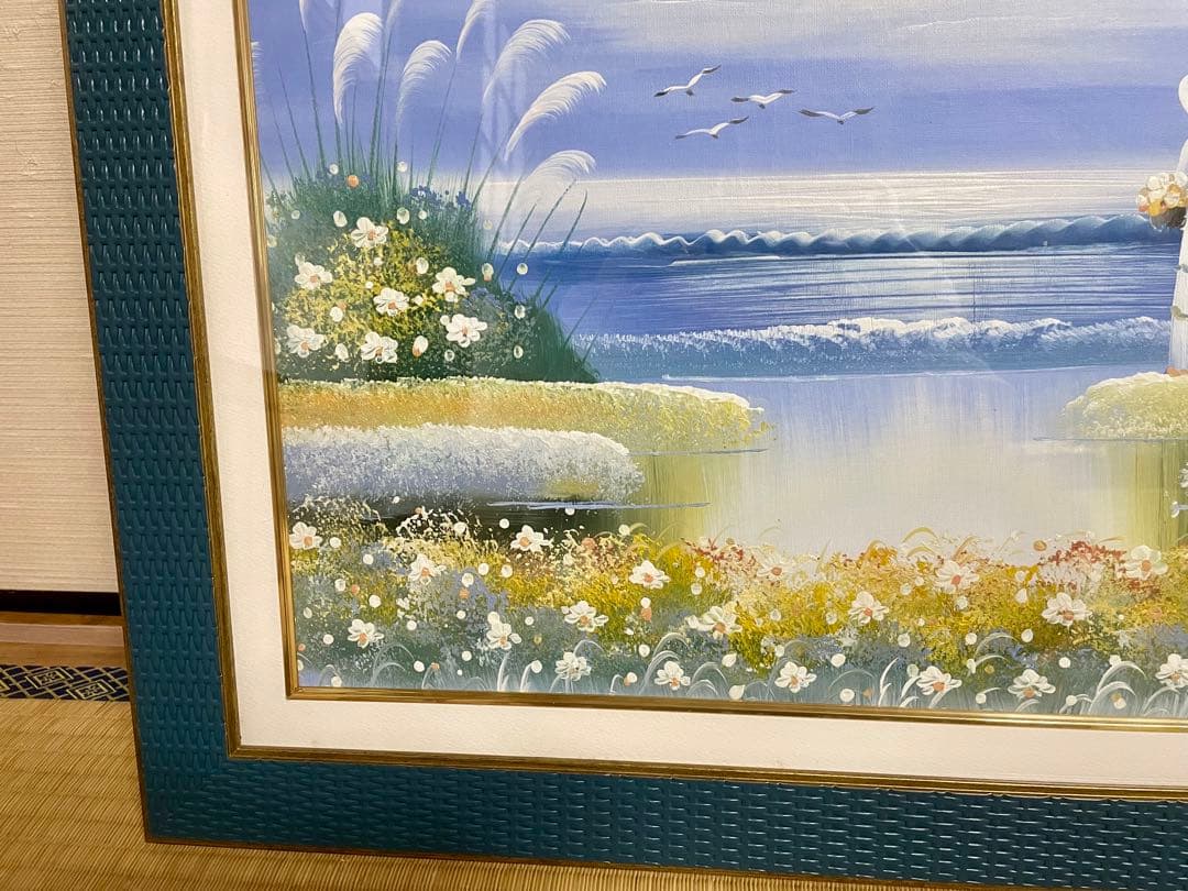 yumi 開運 幸運を呼ぶ少女の絵 風水 油彩画 少女と海 - メルカリ