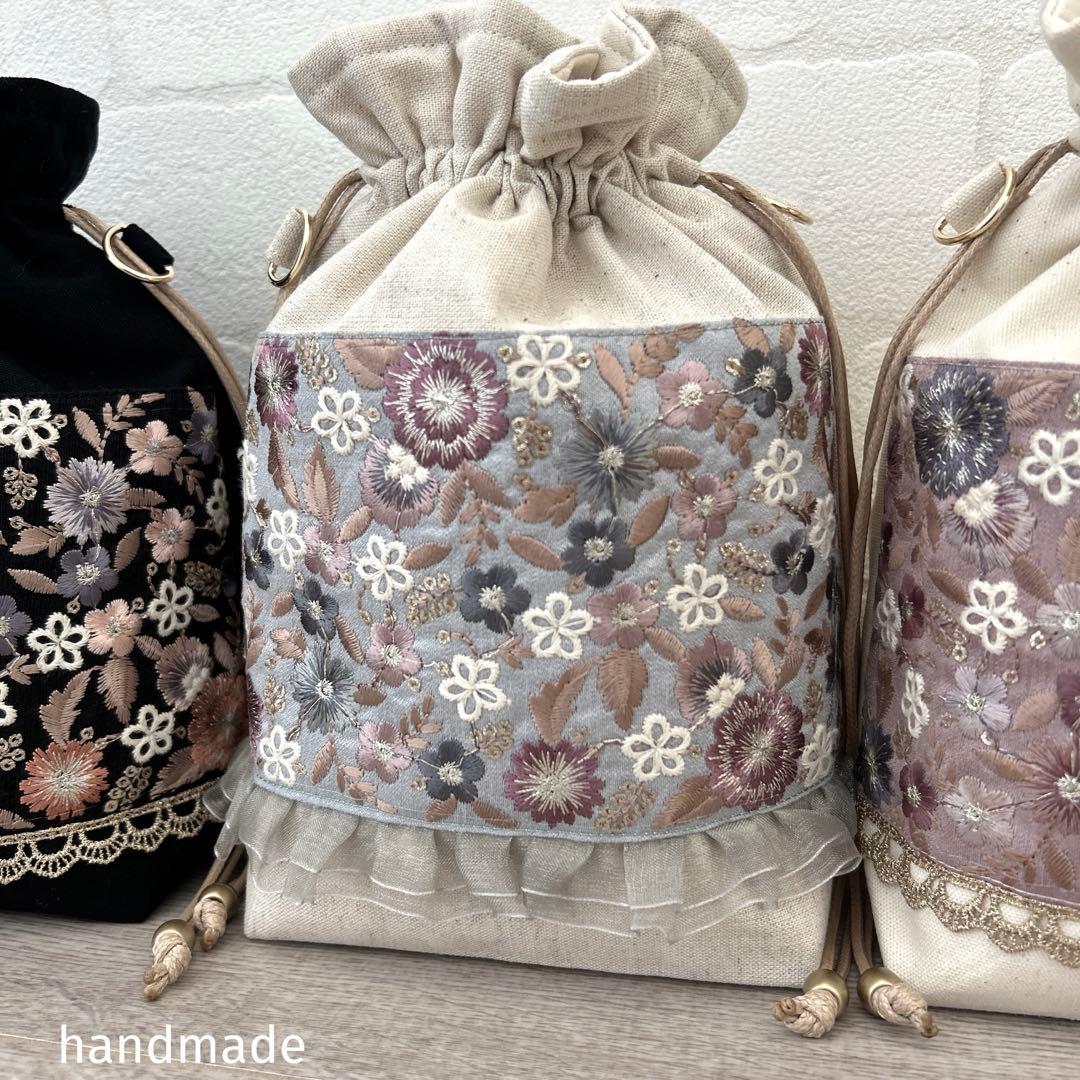 インド刺繍リボン ポーチ ポシェット サコッシュ バッグ スマホ