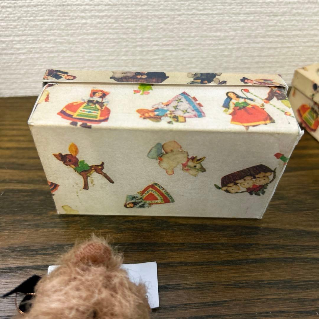 野ばら社　ぬいぐるみ　テディベア　ミニチュア　アンティーク風BOX
