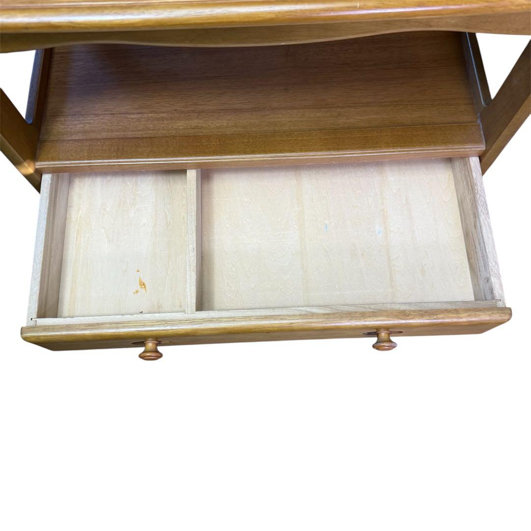 【美品】Karimoku カリモク 家具 木製 電話台 キャビネット FAX台