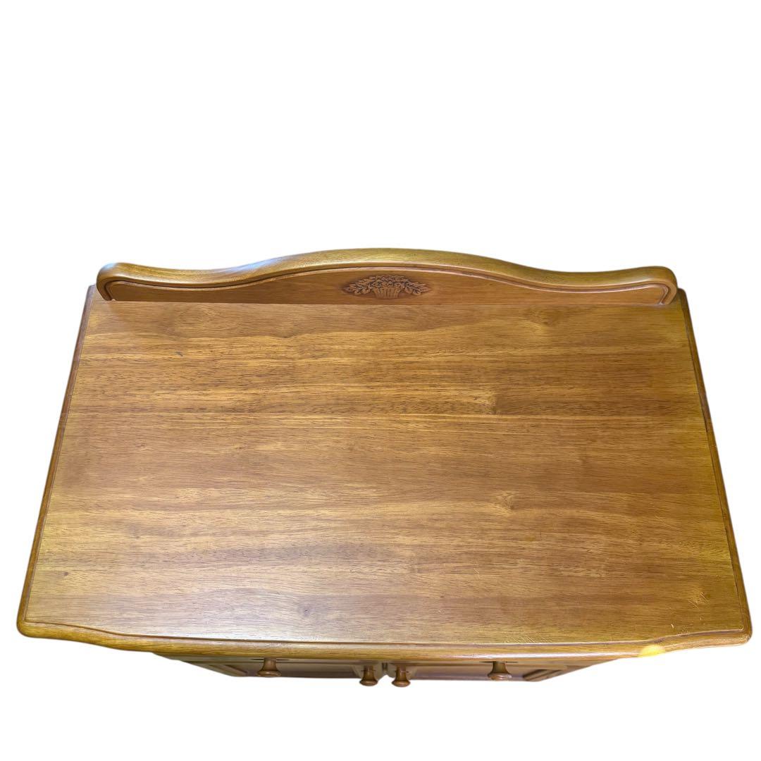 【美品】Karimoku カリモク 家具 木製 電話台 キャビネット FAX台