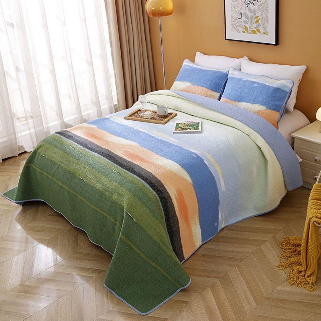 キルトベッドカバー3点セット綿マルチカバー キルティング 281