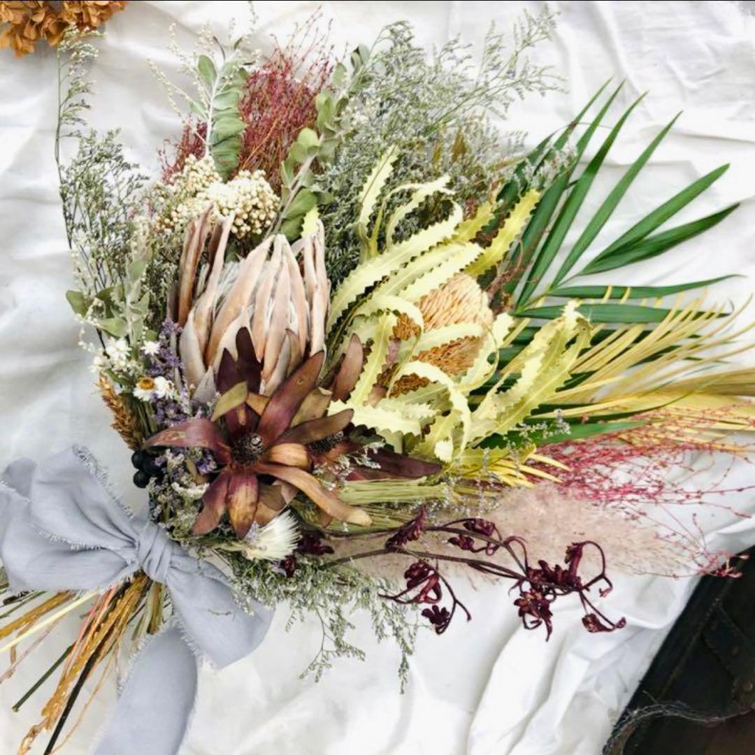 ブーケ　プロテア　キングプロテア　バンクシア　ワイルドフラワー　ブートニア