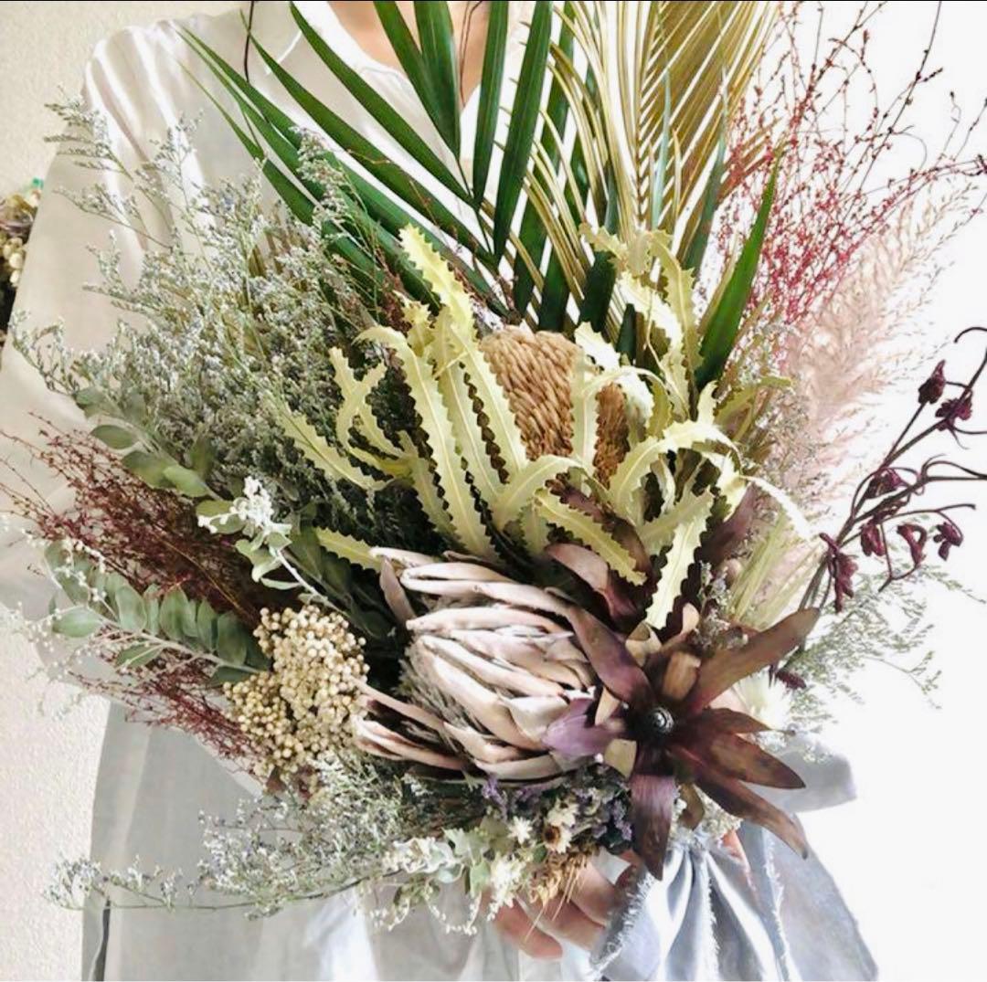 ブーケ　プロテア　キングプロテア　バンクシア　ワイルドフラワー　ブートニア