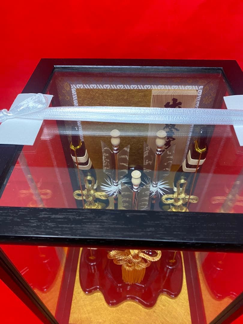 破魔弓　コンパクトガラスケース８号・間口約２３×奥行約２３×高約３６㎝