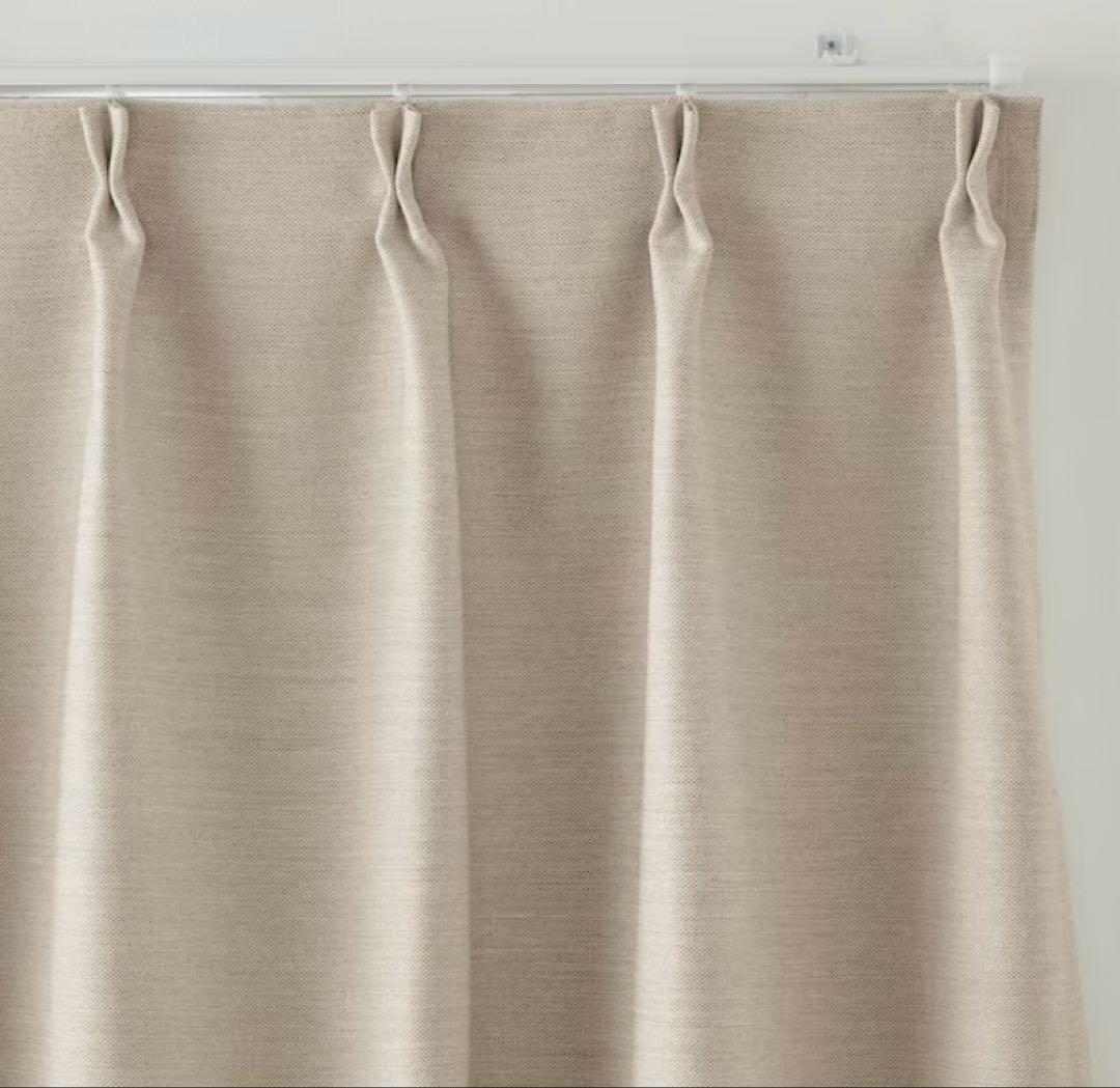 無印良品　ポリエステル二重織プリーツカーテン　レースセット