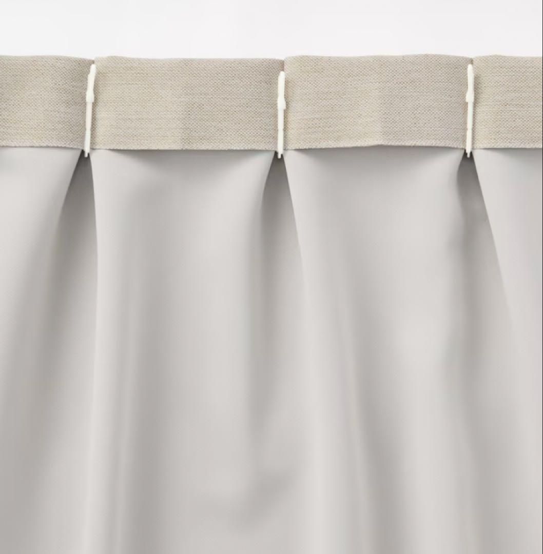 無印良品　ポリエステル二重織プリーツカーテン　レースセット