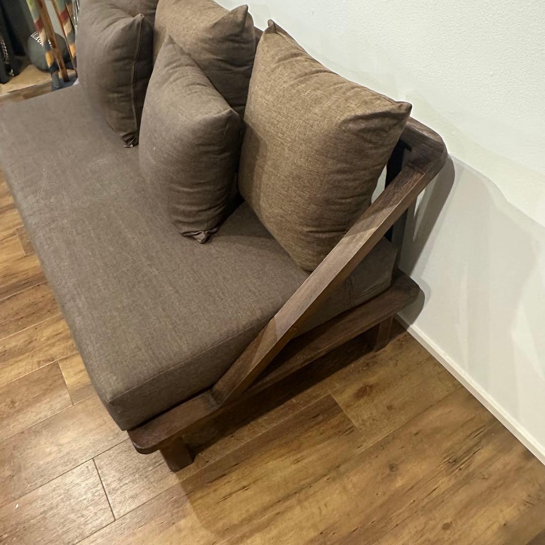 【訳あり】バリ島チークソファ　2人掛けソファw150cm 通常220,000円が