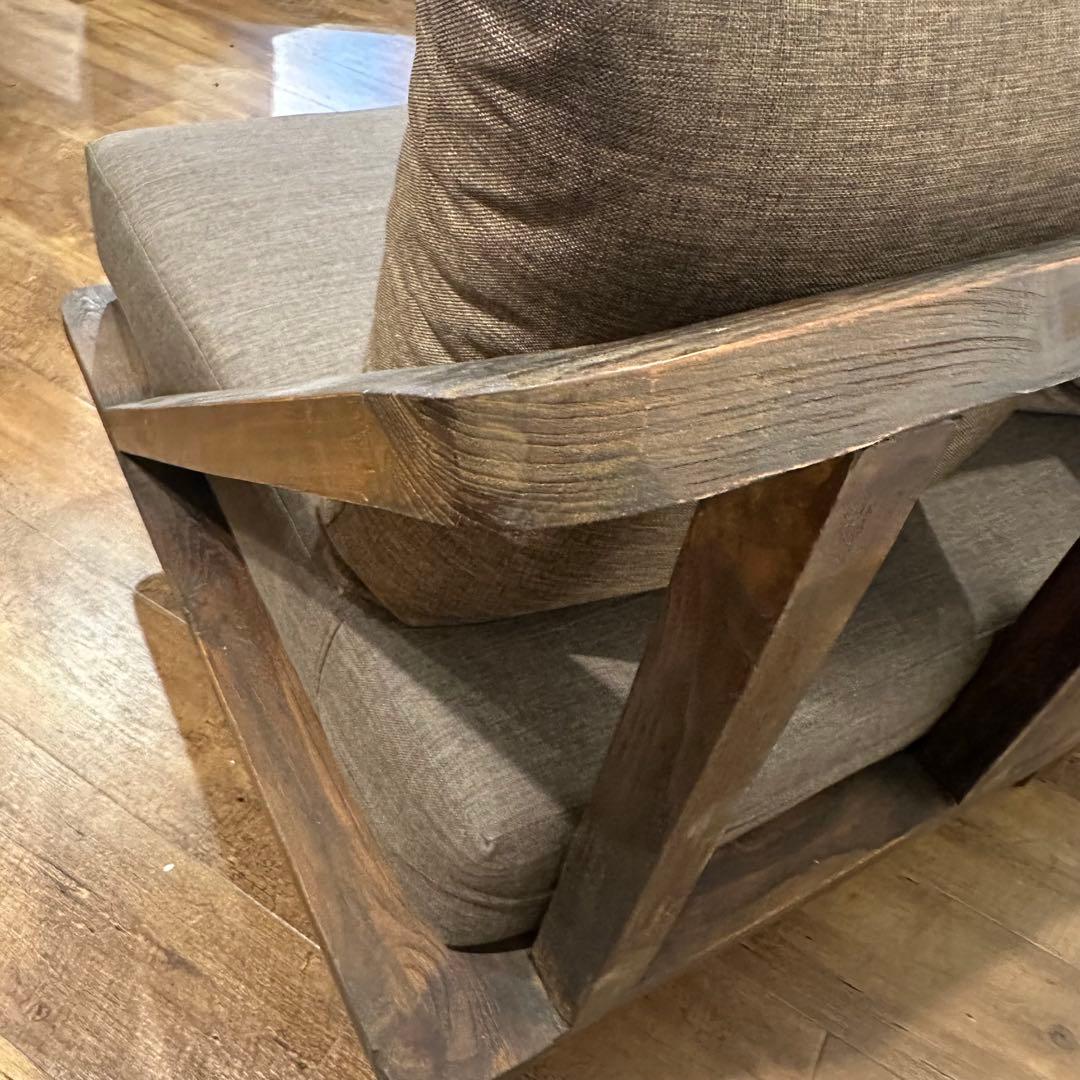 【訳あり】バリ島チークソファ　2人掛けソファw150cm 通常220,000円が