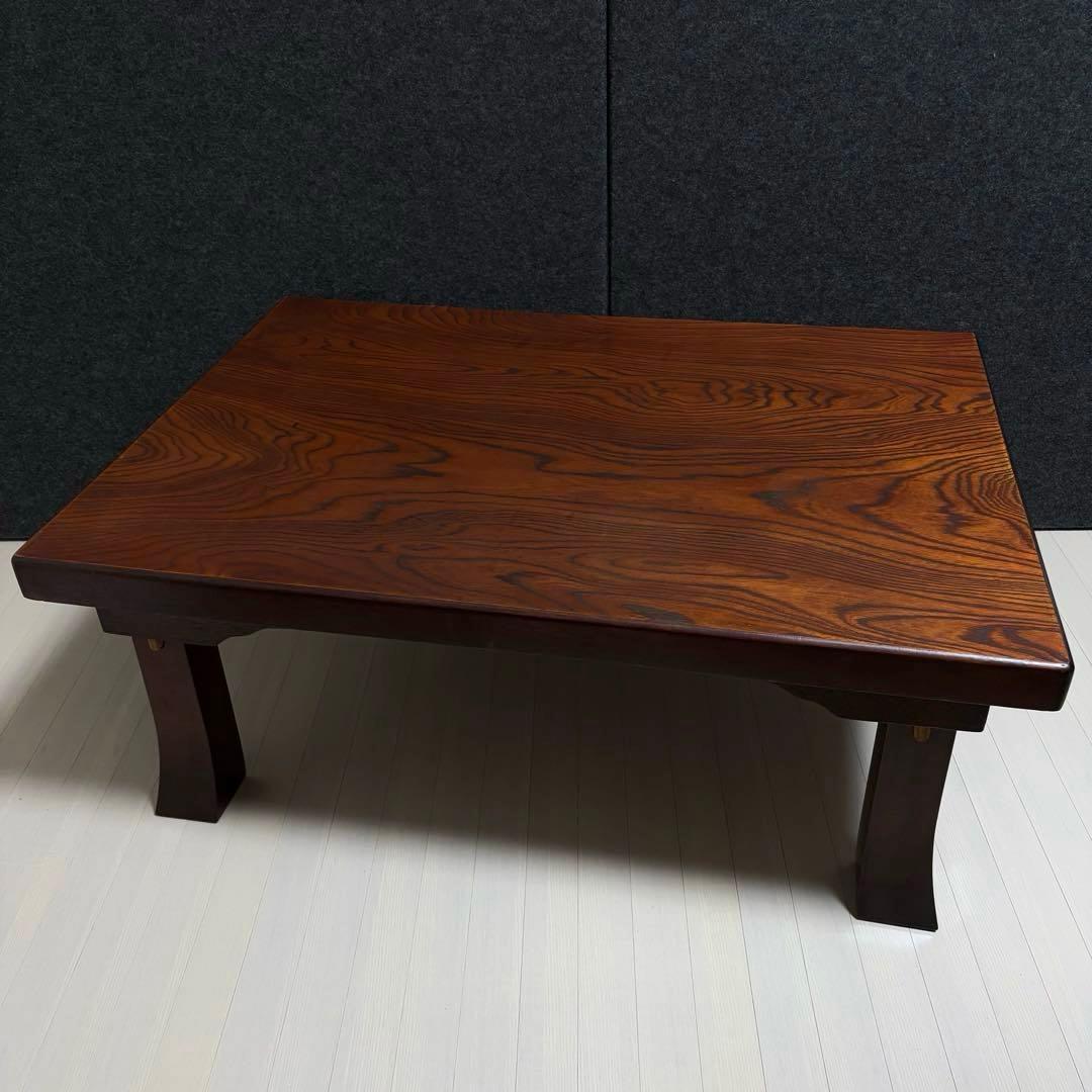 座敷机　レトロ　ちゃぶ台　折りたたみ　座卓　天然木　ローテーブル　ヴィンテージ