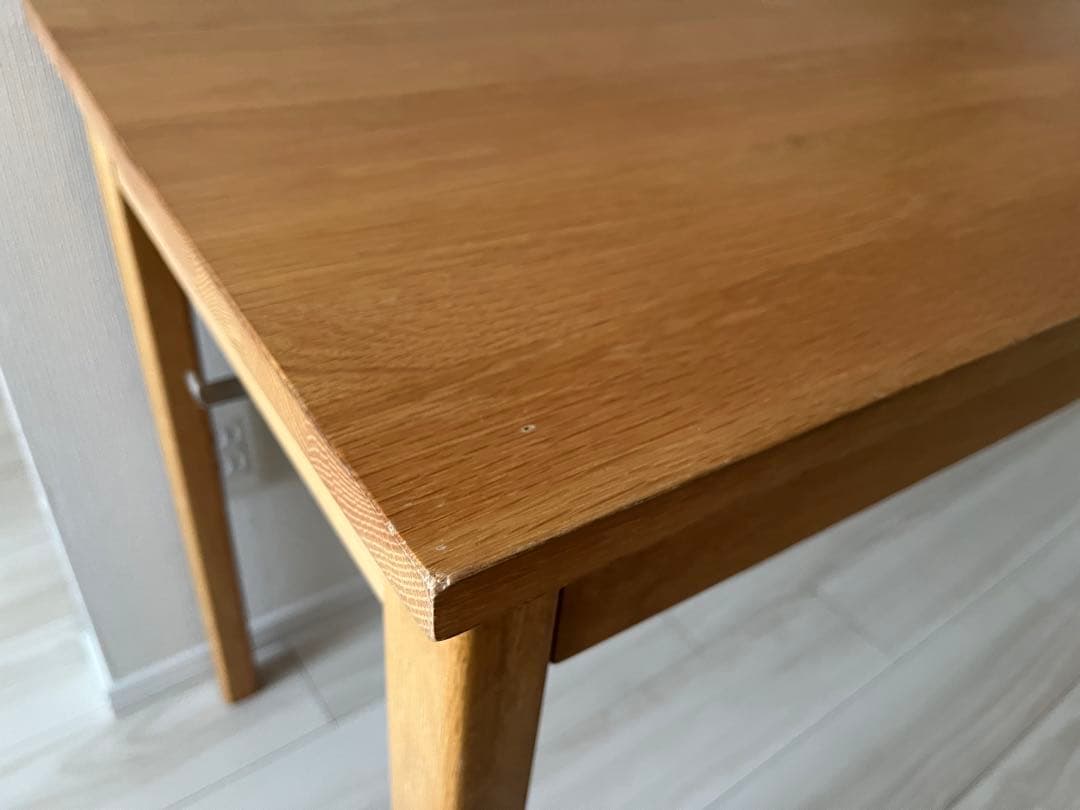 無印良品　オーク無垢材　引き出し付　学習机
