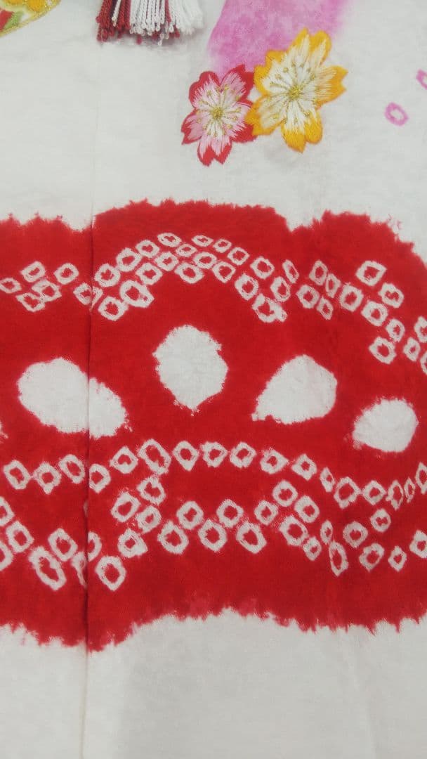 ★ご売約★三歳お祝い着物被布コート 絞り 刺繍