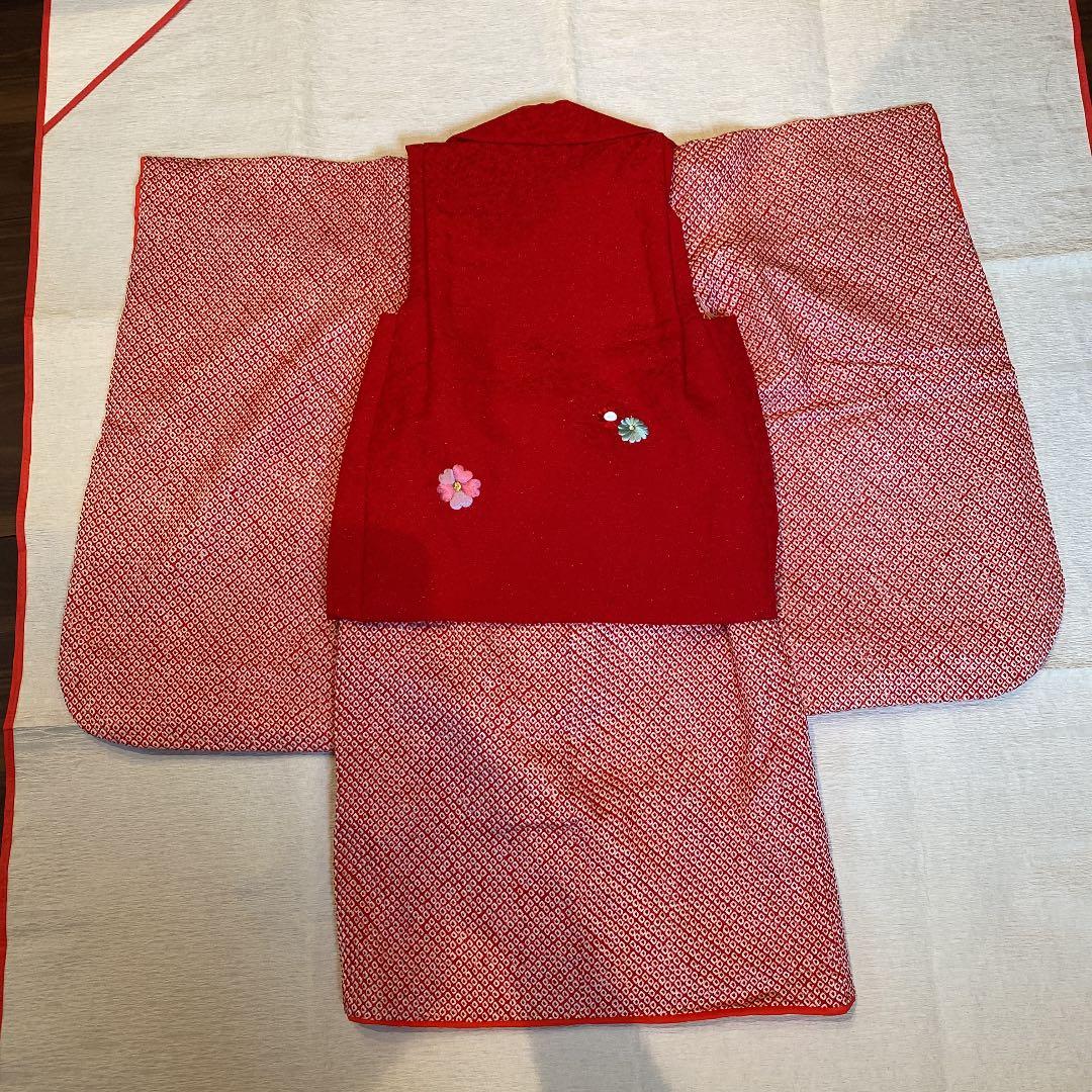 七五三 3歳　お祝い着　正絹　総絞り