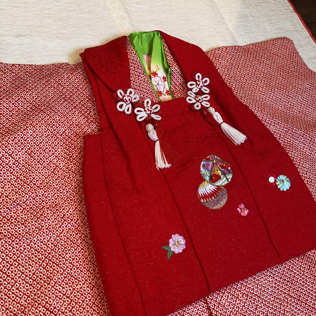 七五三 3歳　お祝い着　正絹　総絞り