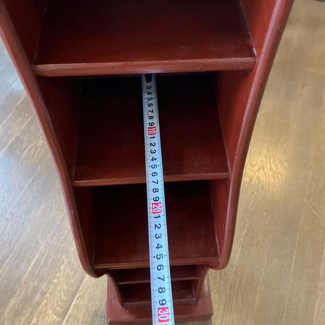 ピアノ鍵盤（両面）デザイン6段棚最大90枚 CD 収納 アンティーク調 店舗什器