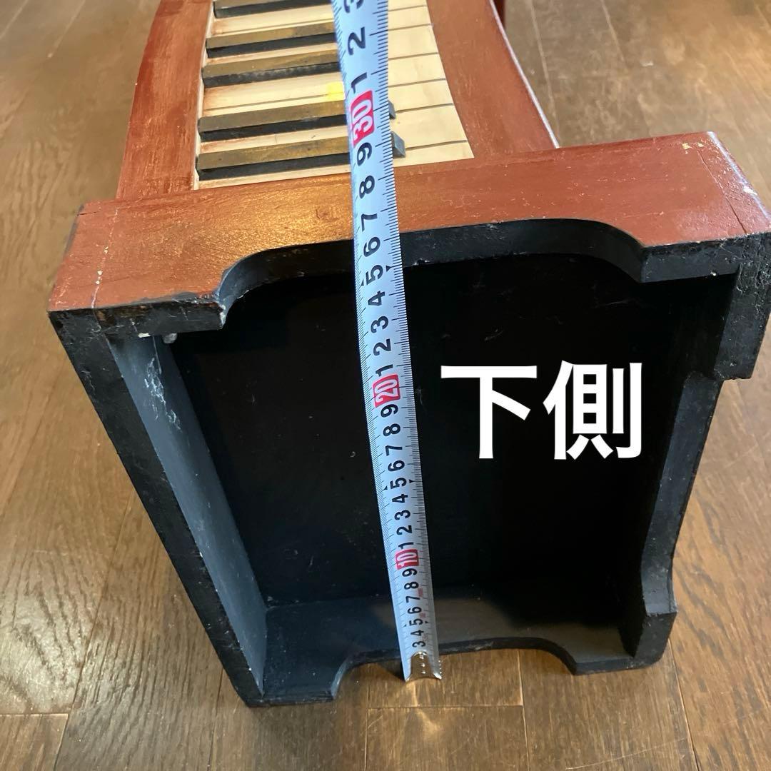 ピアノ鍵盤（両面）デザイン6段棚最大90枚 CD 収納 アンティーク調 店舗什器