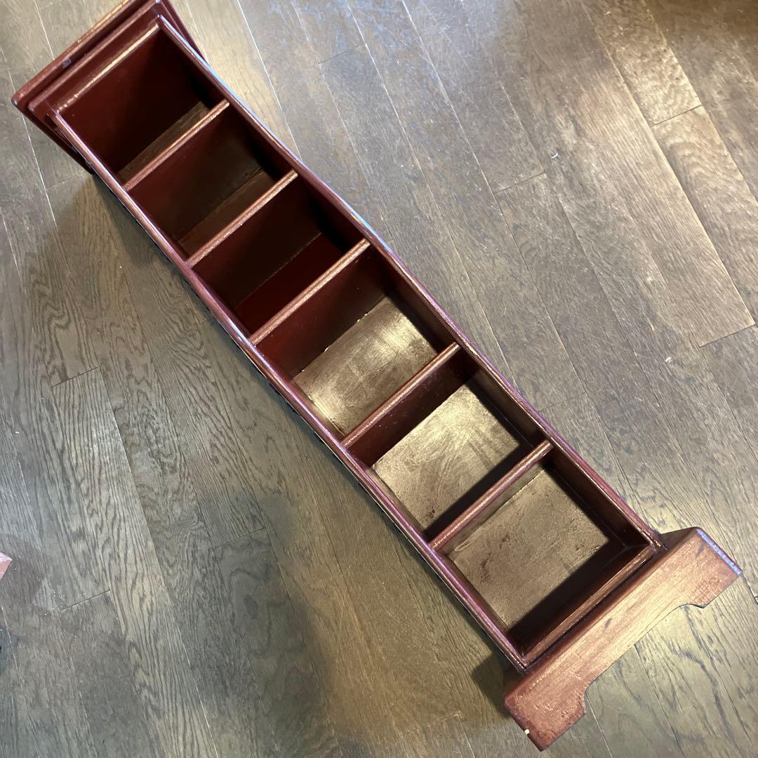 ピアノ鍵盤（両面）デザイン6段棚最大90枚 CD 収納 アンティーク調 店舗什器