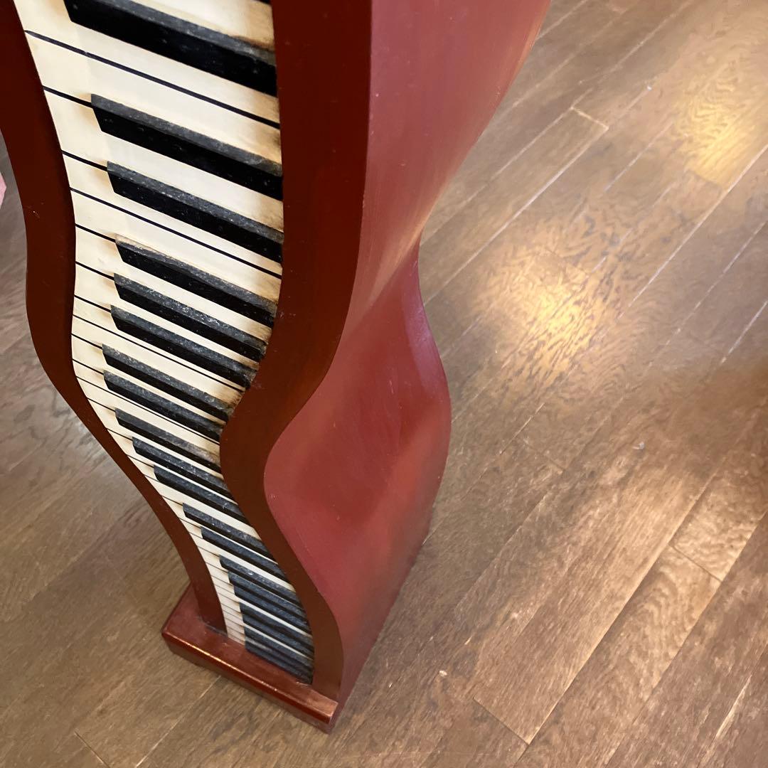 ピアノ鍵盤（両面）デザイン6段棚最大90枚 CD 収納 アンティーク調 店舗什器