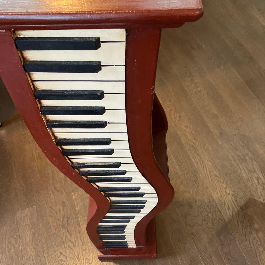 ピアノ鍵盤（両面）デザイン6段棚最大90枚 CD 収納 アンティーク調 店舗什器