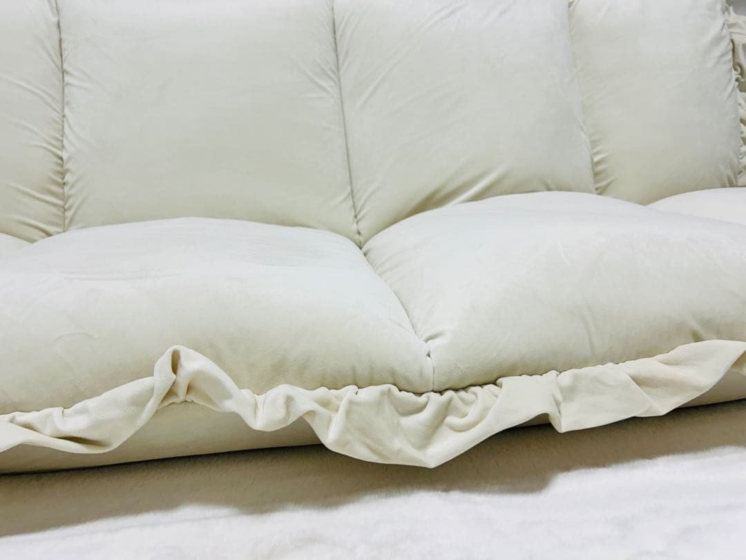 【Francfranc】カラン フロアソファ ホワイト（W1120～1570）