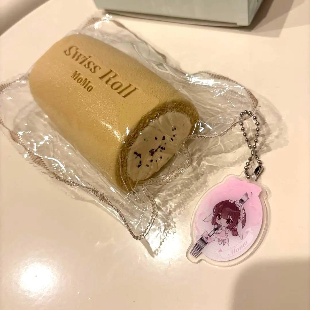 当日発送 momo スクイーズ ロールケーキ 紅茶味 やわやわ袋 ロゴなし袋