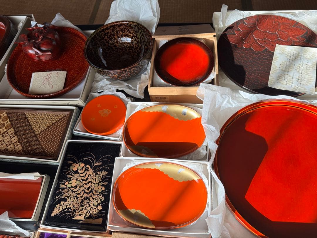 漆器 輪島塗・鎌倉彫等 お盆 重箱 茶筒 茶匙 お椀 - メルカリ