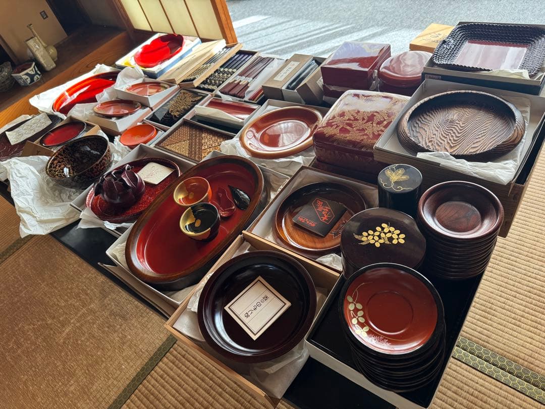 漆器 輪島塗・鎌倉彫等 お盆 重箱 茶筒 茶匙 お椀 - メルカリ