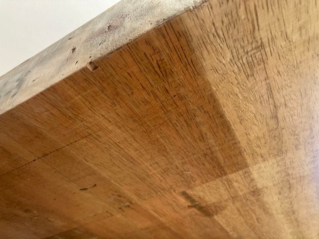 送料込○太いラインが美しいモンキーポッド貴重な一枚板テーブル天板
