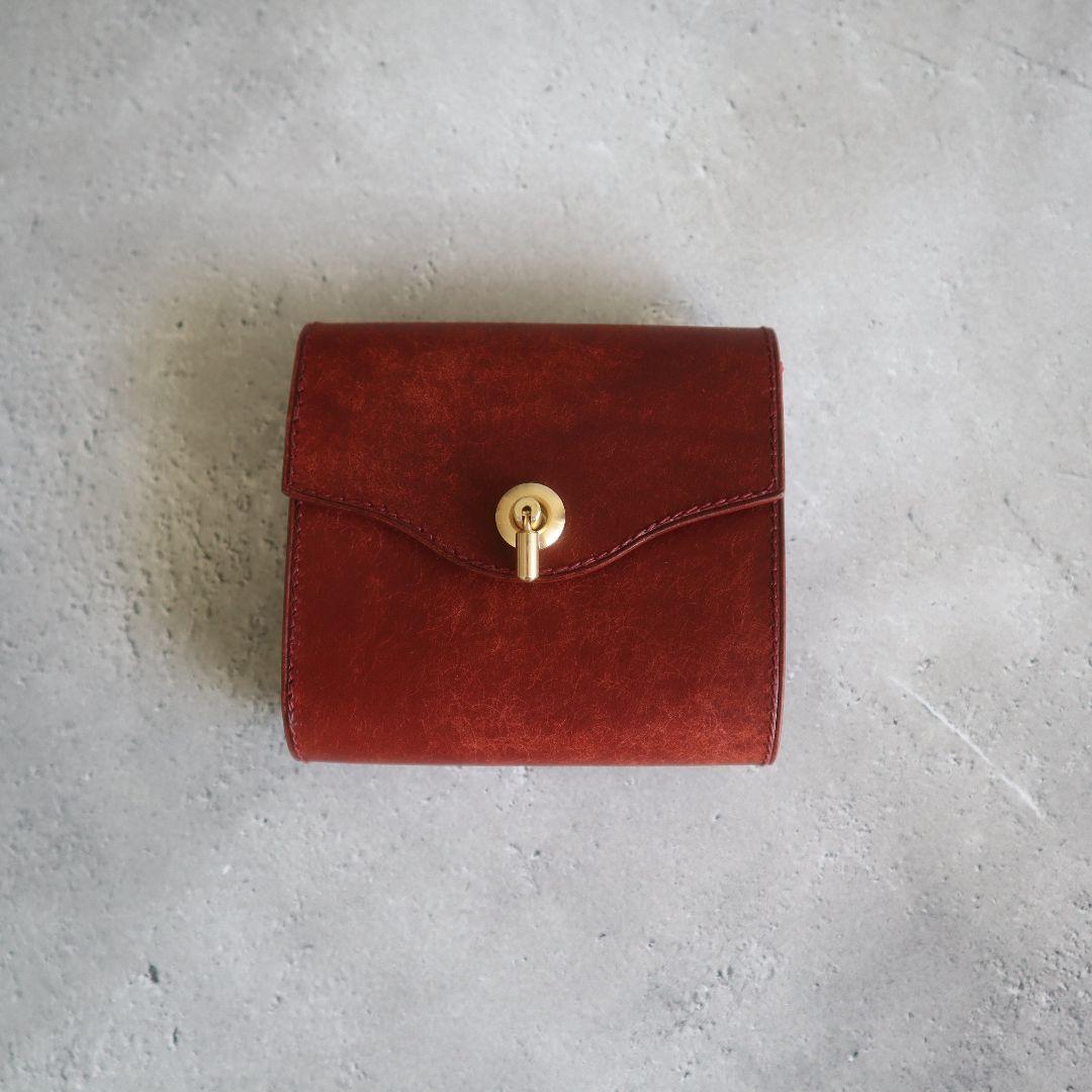 【受注制作】オコシ金具の三つ折り財布　ハンドメイド　イタリアンレザー