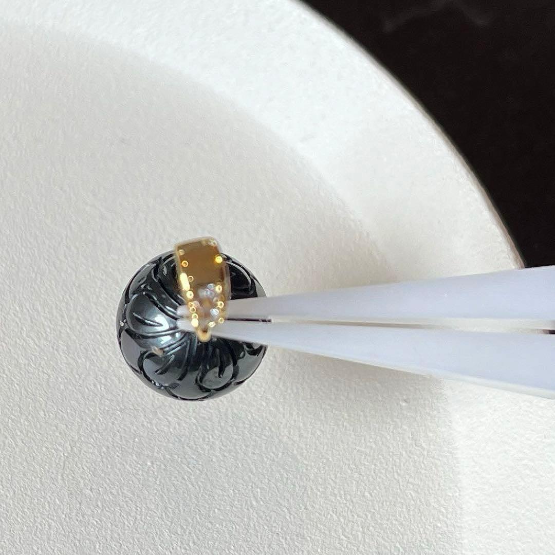 黒蝶真珠プルメリアマーメイドカービング＊ピアスorイヤリング