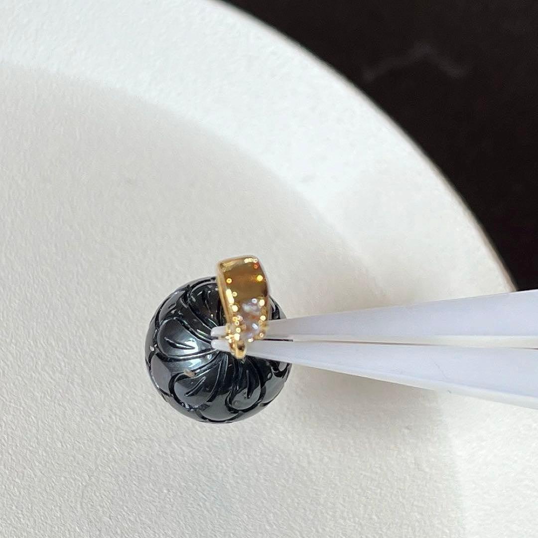 黒蝶真珠プルメリアマーメイドカービング＊ピアスorイヤリング