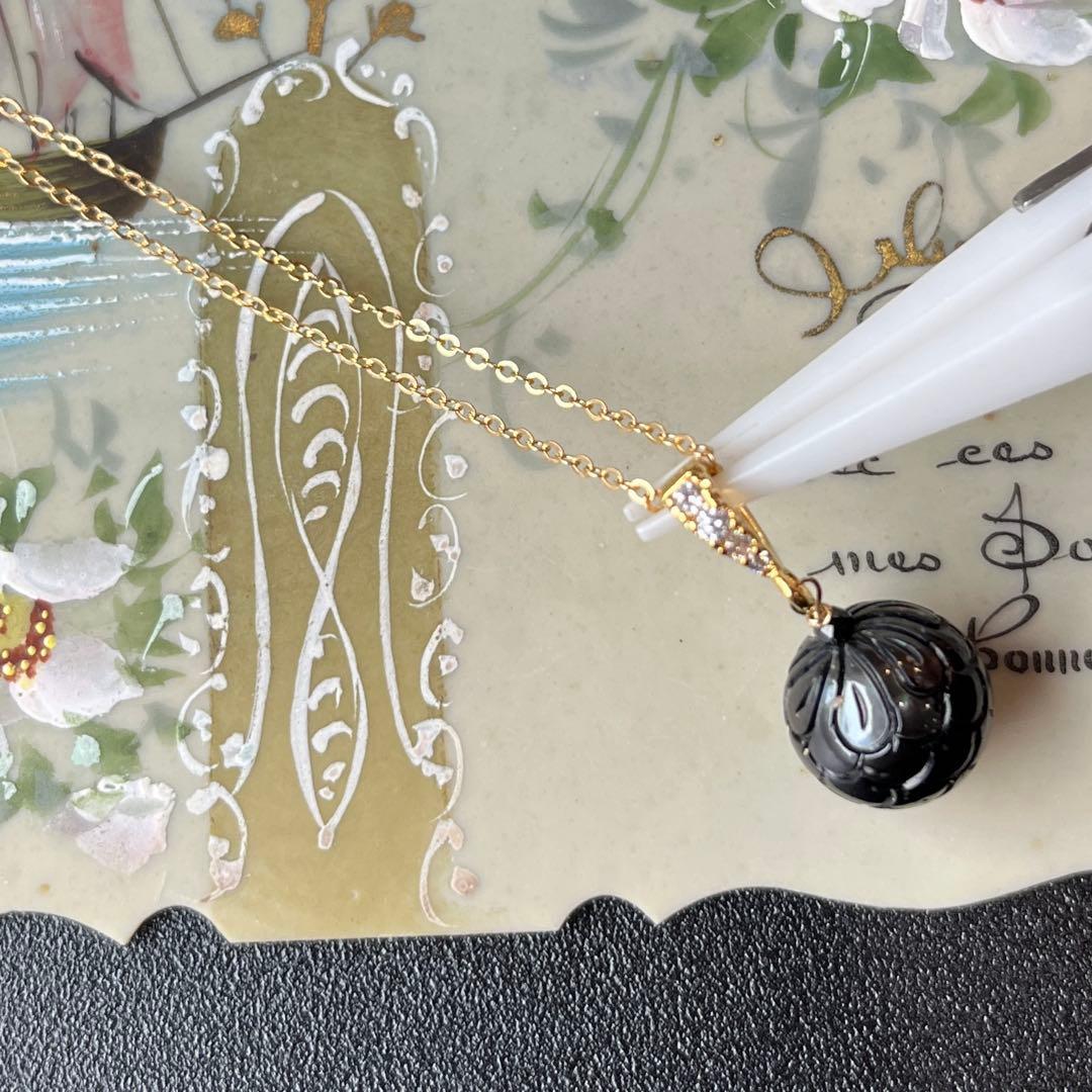 黒蝶真珠プルメリアマーメイドカービング＊ピアスorイヤリング