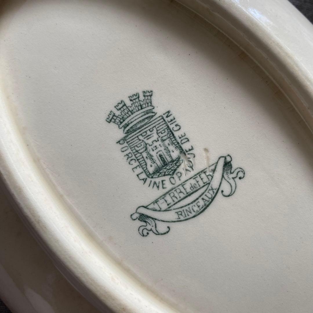 希少 フランスアンティーク Gien Rinceaux 小鳥がかわいいラヴィエ