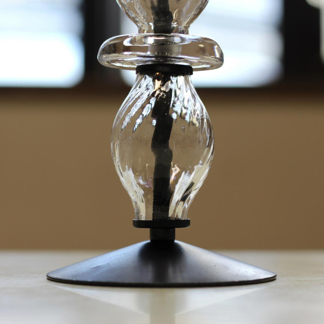 【美品・刻印】エリックホグラン　キャンドルスタンド オニオン型2段　クリア 02