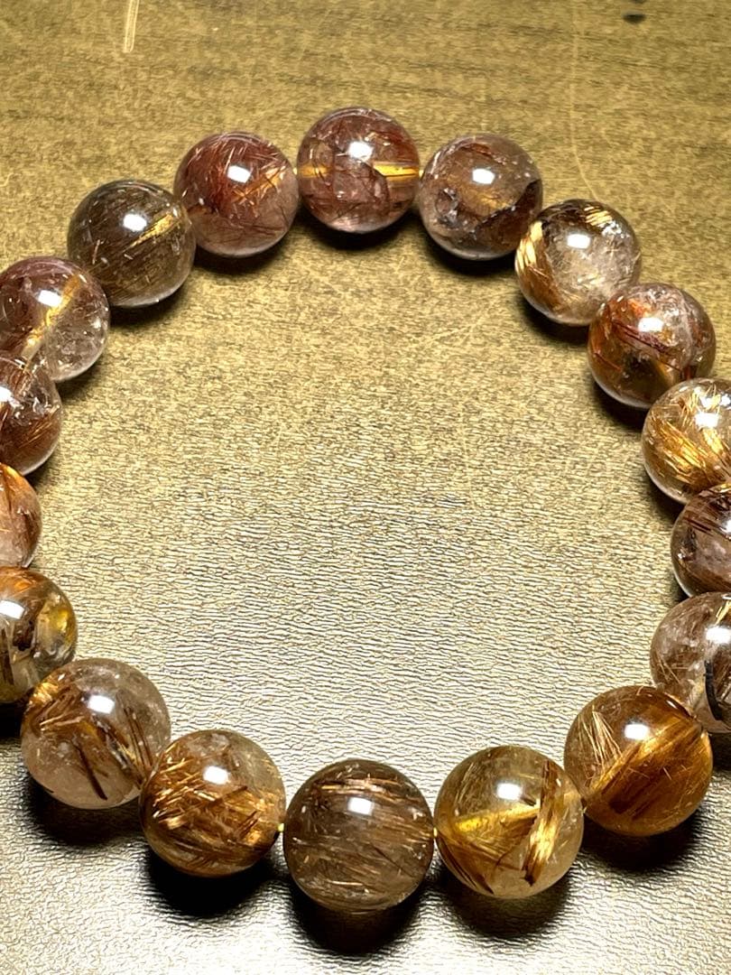 タイガーブラウンタイチンルチル11㎜（新品）福禄寿 金運最強ハイ