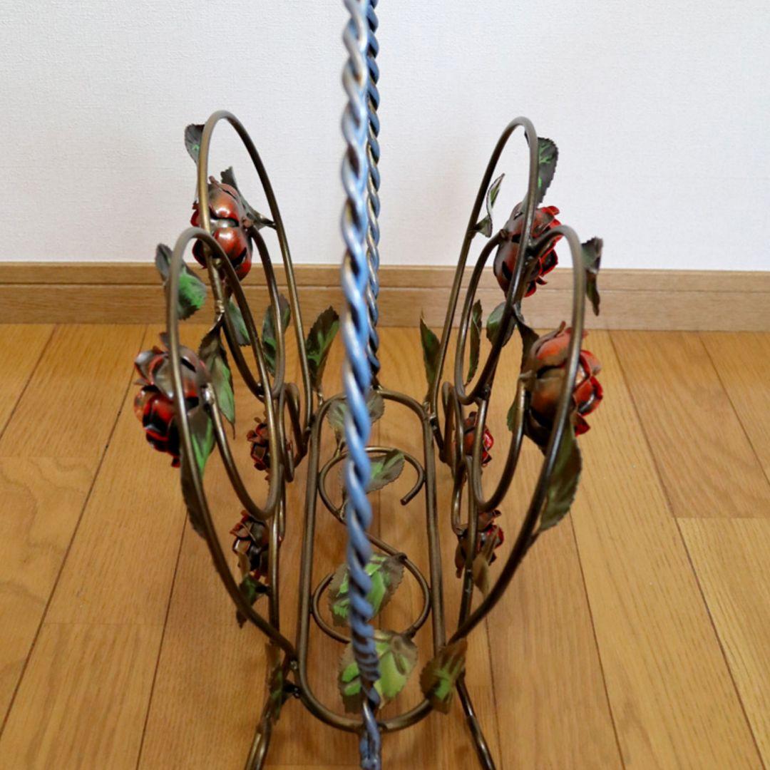 輸入雑貨　イタリア製品　ヨーロピアン　ローズ　アイアン　マガジンラック