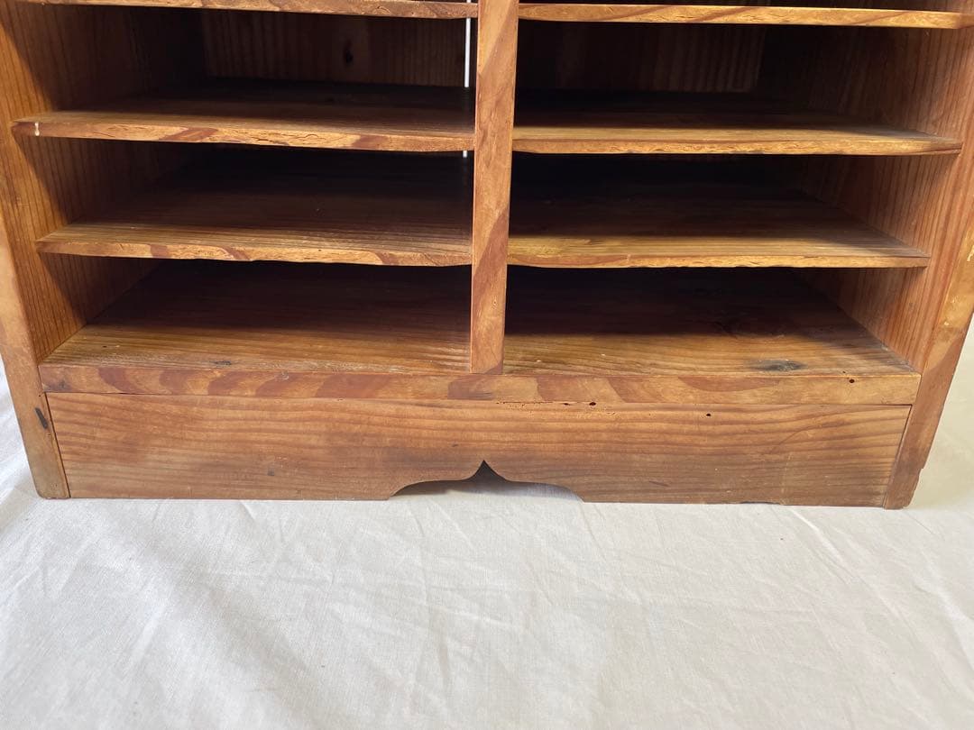 昭和レトロ　アンティーク家具　木製棚　書類棚