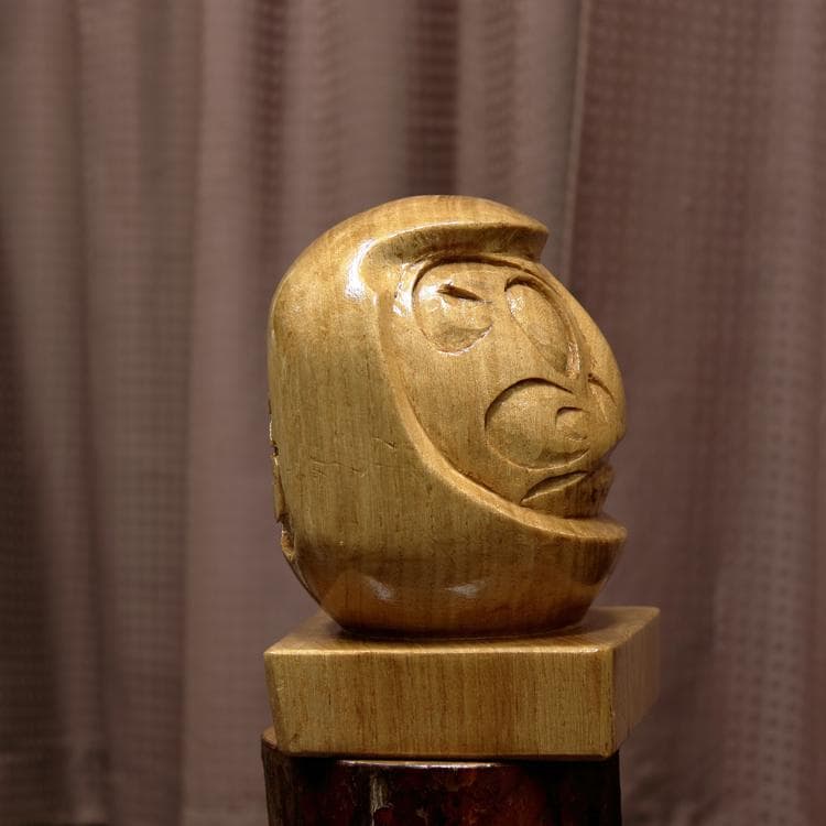 木製置物だるま一刀彫手作りDIY桐材darumaインテリア　手作り　DIY木彫り