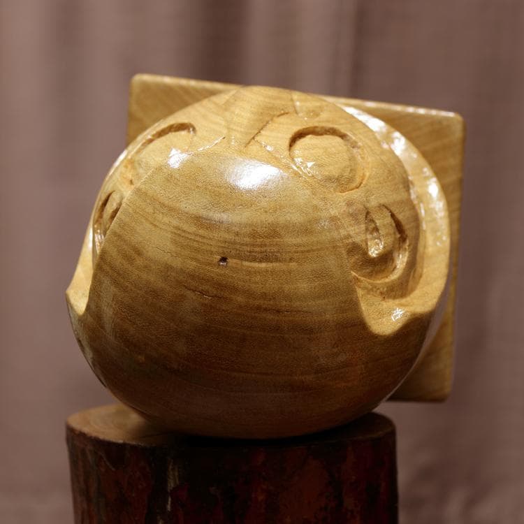 木製置物だるま一刀彫手作りDIY桐材darumaインテリア　手作り　DIY木彫り