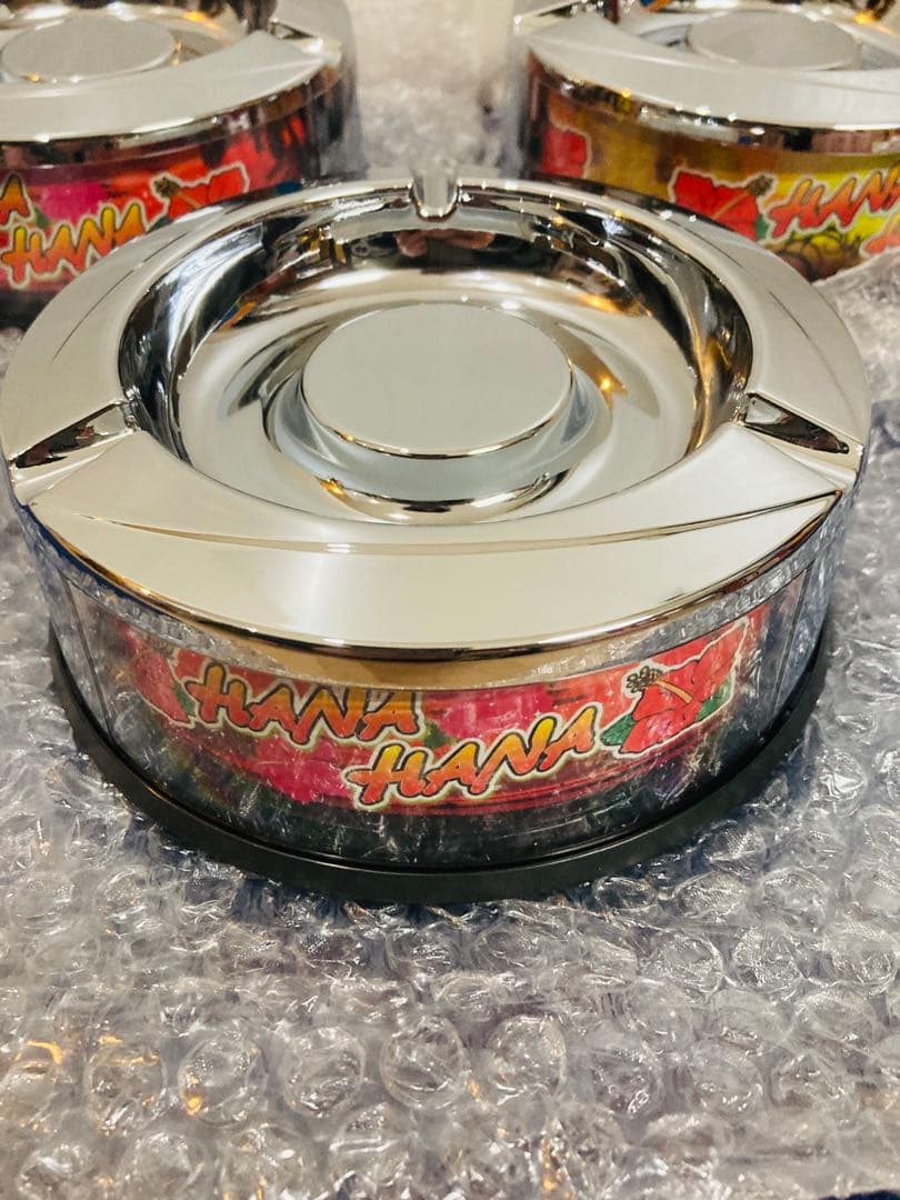 【新品未使用】ハナハナ　アッシュトレイ　灰皿　レッド&イエロー 3つセット