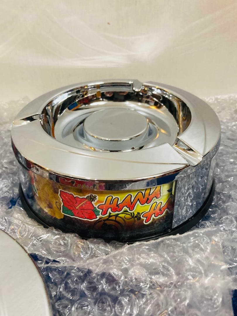 【新品未使用】ハナハナ　アッシュトレイ　灰皿　レッド&イエロー 3つセット