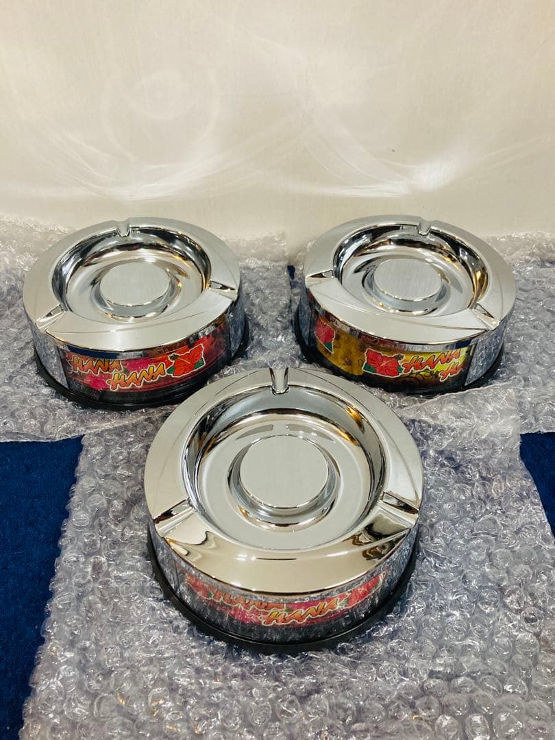 【新品未使用】ハナハナ　アッシュトレイ　灰皿　レッド&イエロー 3つセット