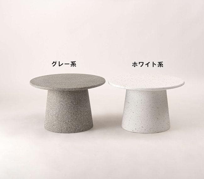 テラゾー柄ラウンドテーブル幅60cm リビングテーブル 大理石柄（33）