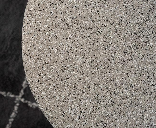 テラゾー柄ラウンドテーブル幅60cm リビングテーブル 大理石柄（33）