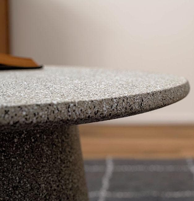 テラゾー柄ラウンドテーブル幅60cm リビングテーブル 大理石柄（33）